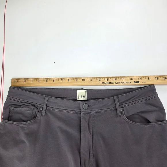 Quiet Luxury Swet Tailor All-In Pants Men’s 36x30 Stretch Deeper Grey Everyday - Picture 4 of 12